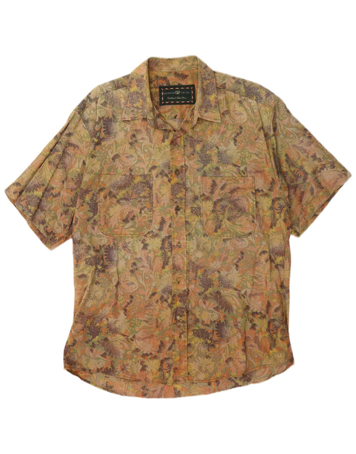 Koszula męska z krótkim rękawem w stylu vintage, duża, wielobarwna bawełna Paisley