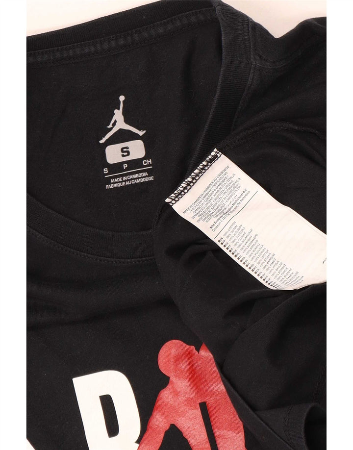 Męski T-shirt z grafiką Jordan, mały, czarny, bawełniany