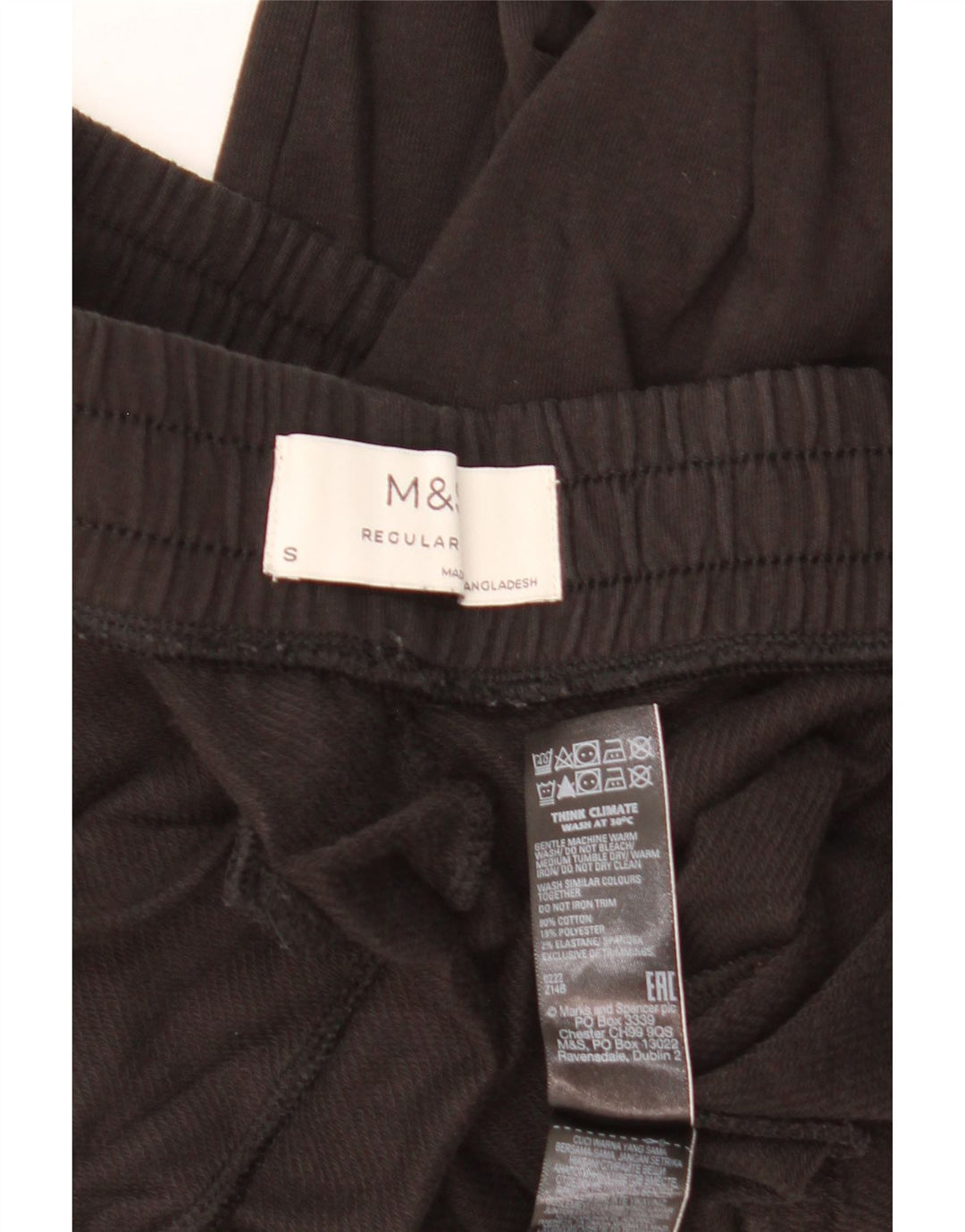 Damskie spodnie dresowe Marks & Spencer UK 8, małe, czarne, bawełniane
