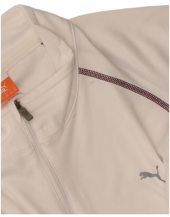 Damski dres Puma z zamkiem błyskawicznym na szyi, UK 16, duży, biały poliester