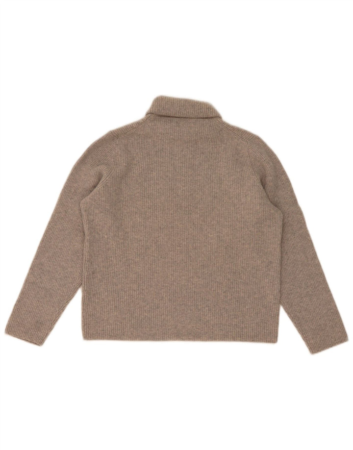 Sweter damski Massimo Dutti z wywijanym dekoltem UK 12, średnioszary, wełniany