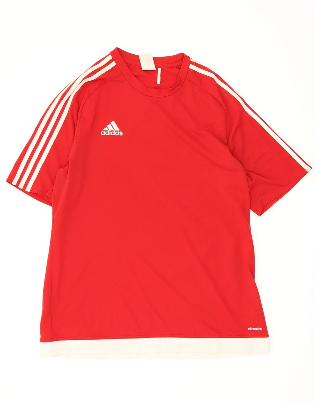 Adidas Męska koszulka Climalite Top, duża, czerwona, poliestrowa koszulka z blokami kolorów