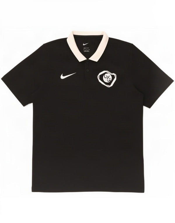Męska koszulka polo Nike Dri Fit z grafiką, średni czarny poliester