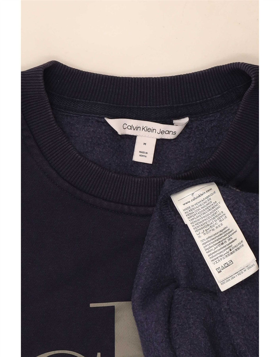 Męska bluza z grafiką Calvin Klein Jeans, średni granatowy, bawełniany