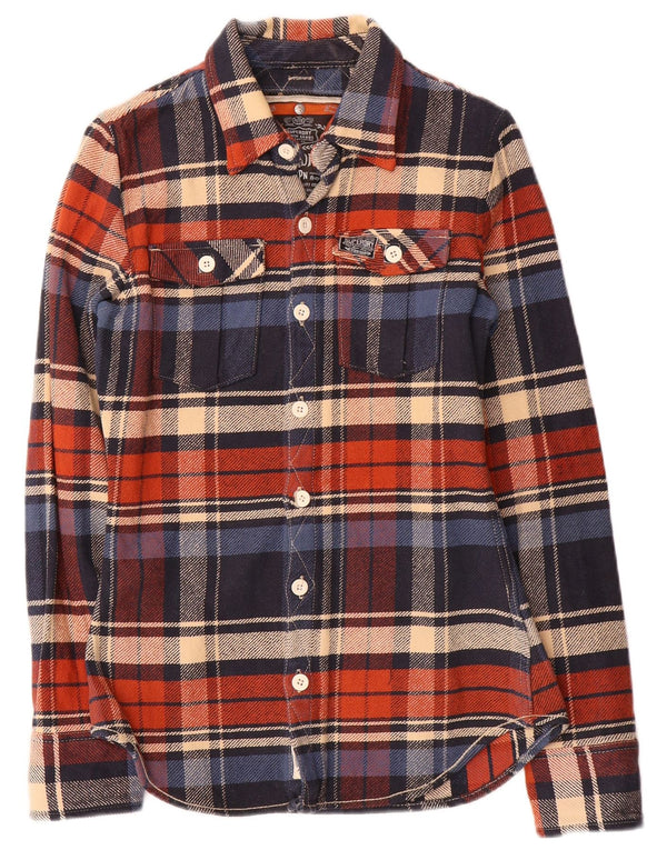 Męska koszula flanelowa Superdry w małą wielobarwną kratę, bawełniana