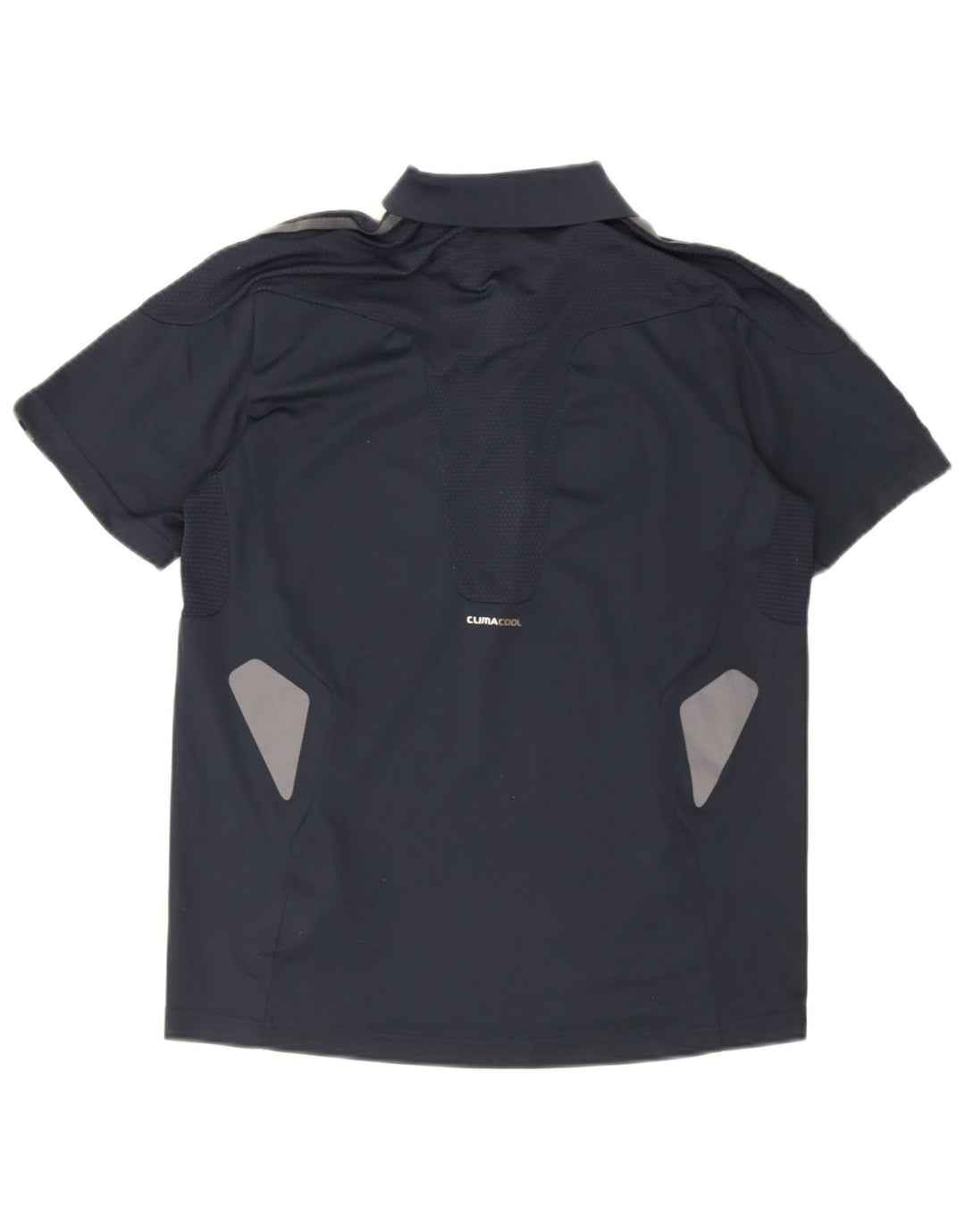 Męska koszulka polo Adidas Climacool, mała, granatowa, z blokami kolorów, poliestrowa