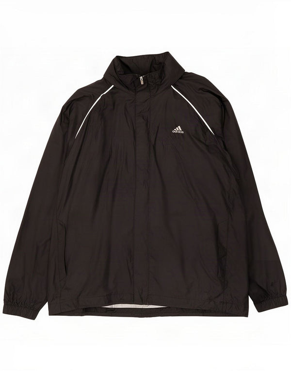 Męska kurtka przeciwdeszczowa Adidas z grafiką UK 42 XL Czarna poliamid