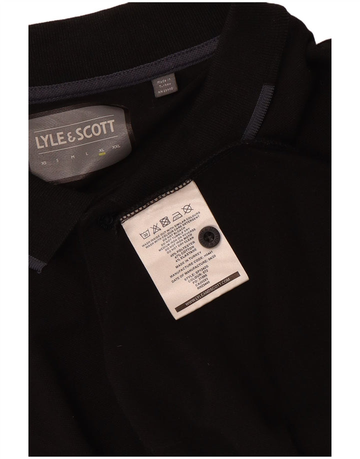 Męska koszulka polo Lyle & Scott XL, czarna, poliester