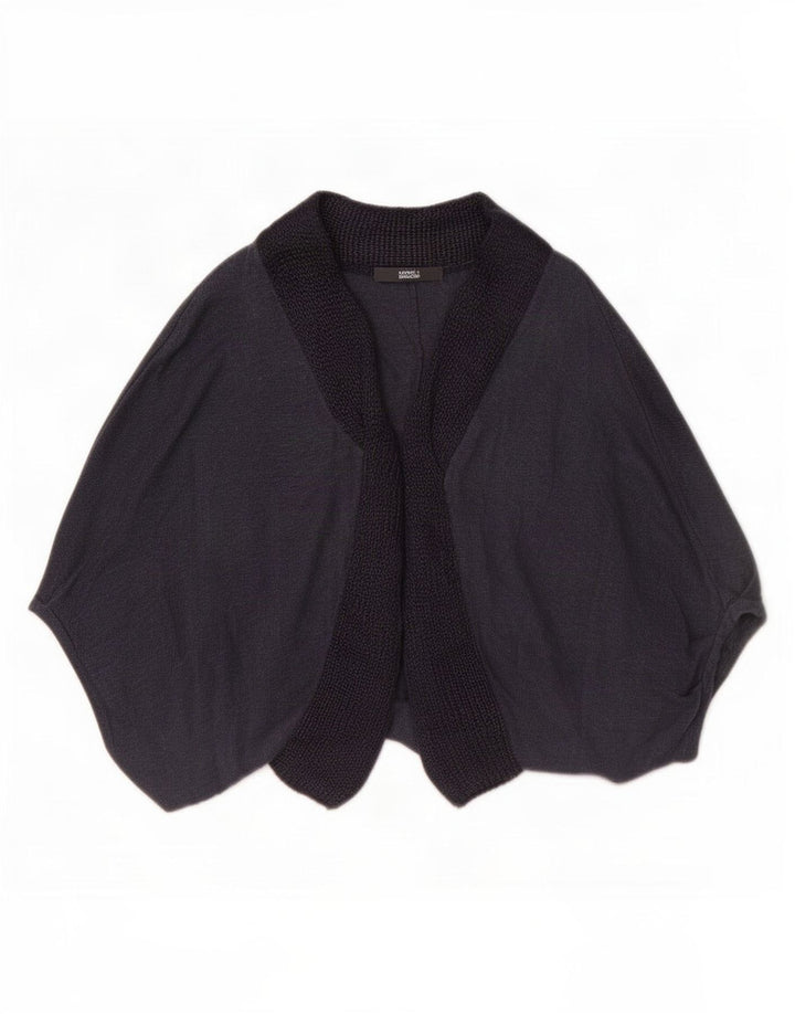 Marks & Spencer Damski sweter poncho UK 14, średni granatowy, blok kolorów