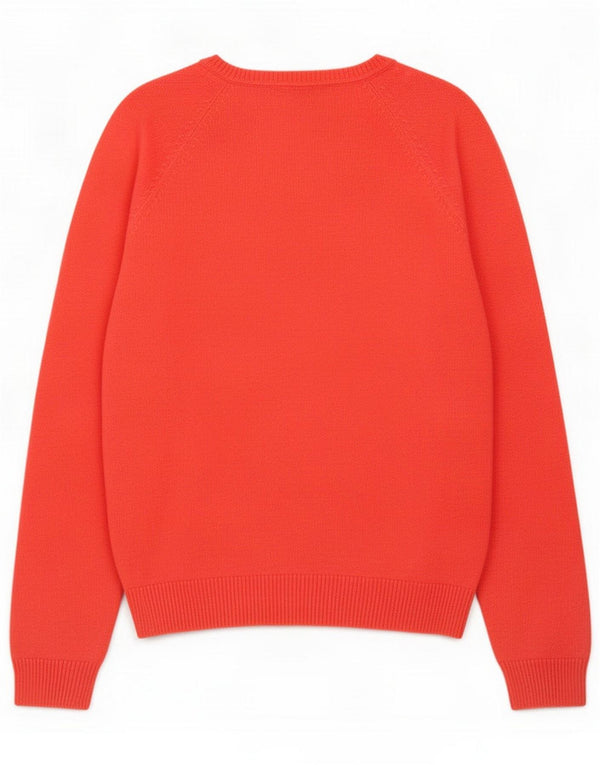 Damski sweter Zara z dekoltem w kształcie litery V UK 14 Large Red Cotton