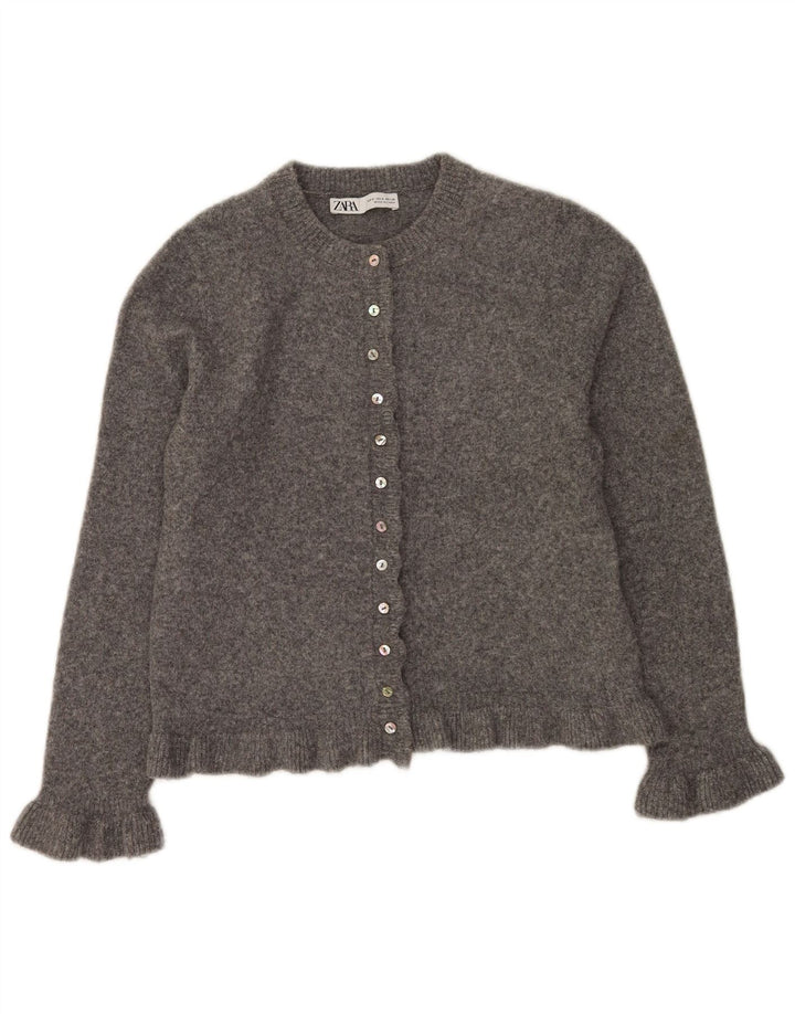 Sweter damski Zara Cardigan UK 10, mały, szary poliester