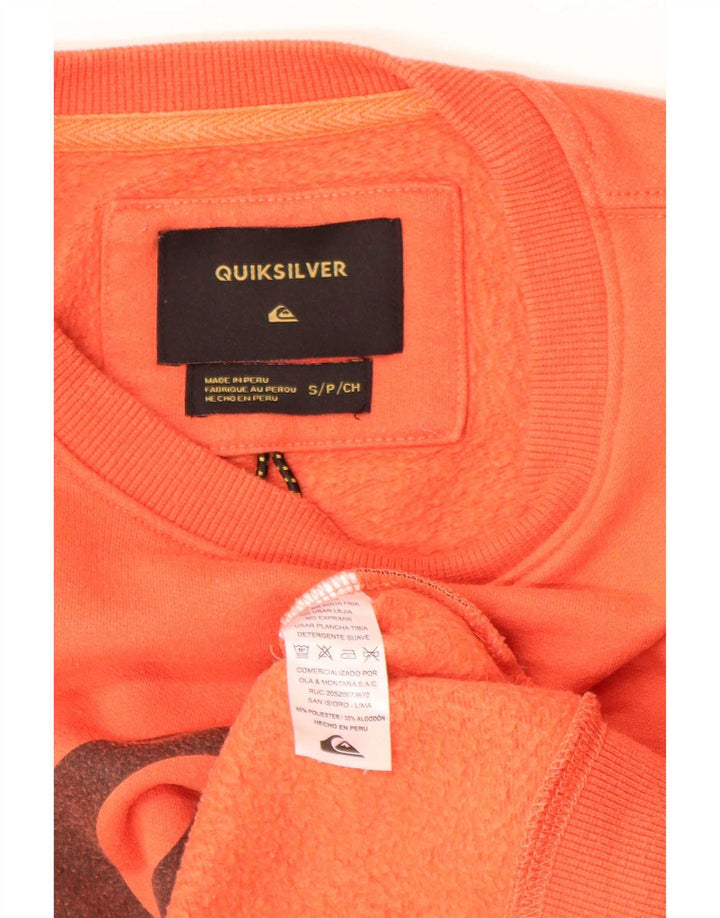 Męska bluza z grafiką Quiksilver, mała, pomarańczowa, poliestrowa