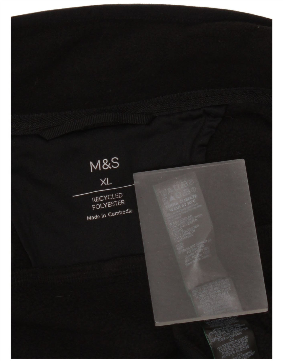 Męska kurtka polarowa Marks & Spencer UK 42 XL, czarna, poliestrowa