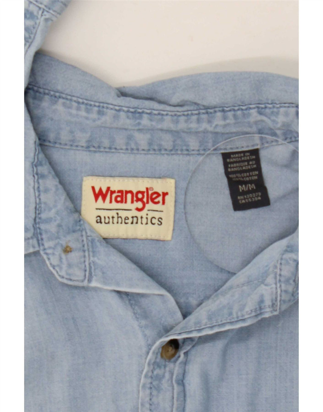 Męska koszula dżinsowa Wrangler, bawełniana, w kolorze średniego błękitu