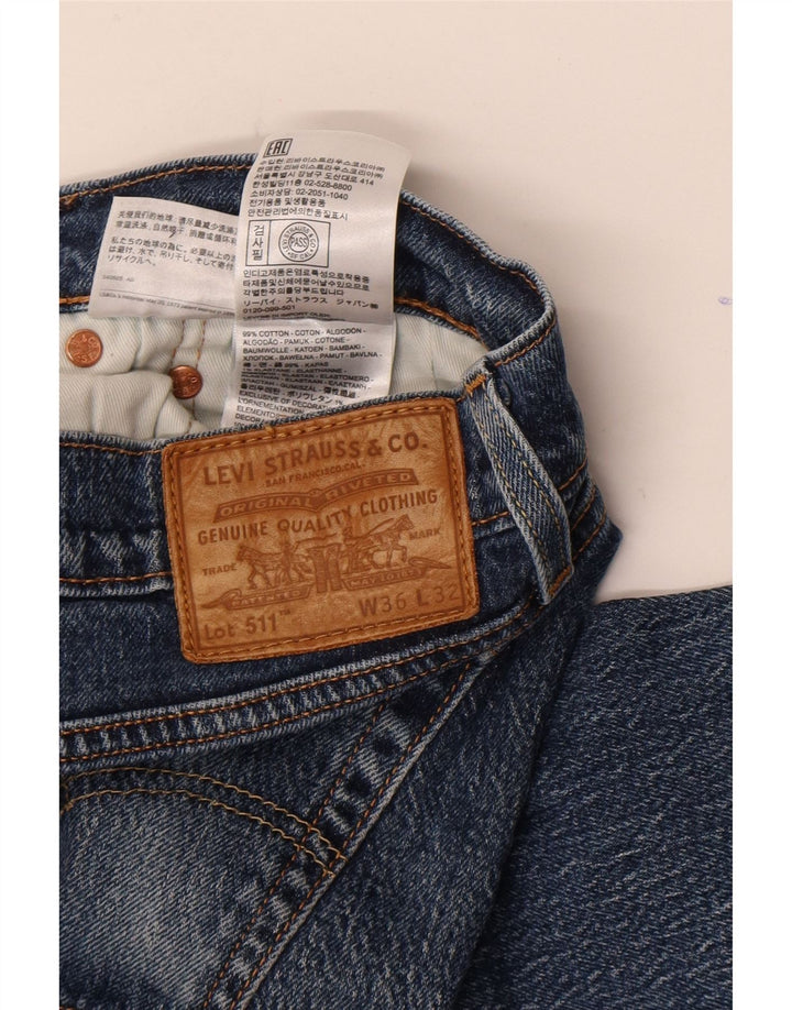 Męskie jeansy Levi's 511 Slim W36 L32 Niebieska bawełna