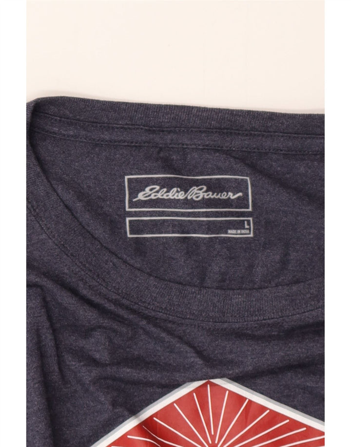 Męski T-shirt z grafiką EDDIE BAUER, duży, granatowy
