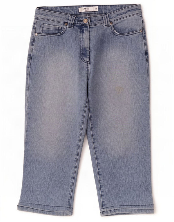 Damskie dżinsy M&Co Petite Capri UK 12 Medium W30 L19 Niebieska bawełna