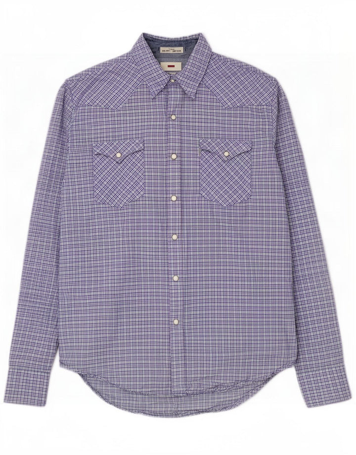 Koszula męska Levi's Slim Fit, duża, niebieska, bawełniana w kratę