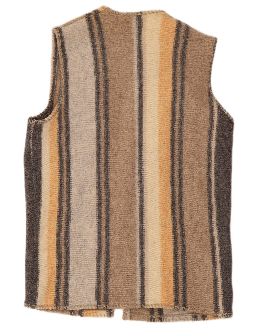 Damski sweter rozpinany bez rękawów Benetton UK 16, duży, wielobarwny, wełniany