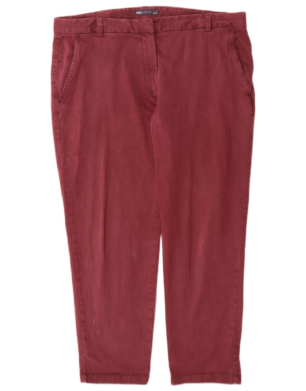 Spodnie Chino Marks & Spencer Damskie UK 18 XL W36 L27 Burgundowe