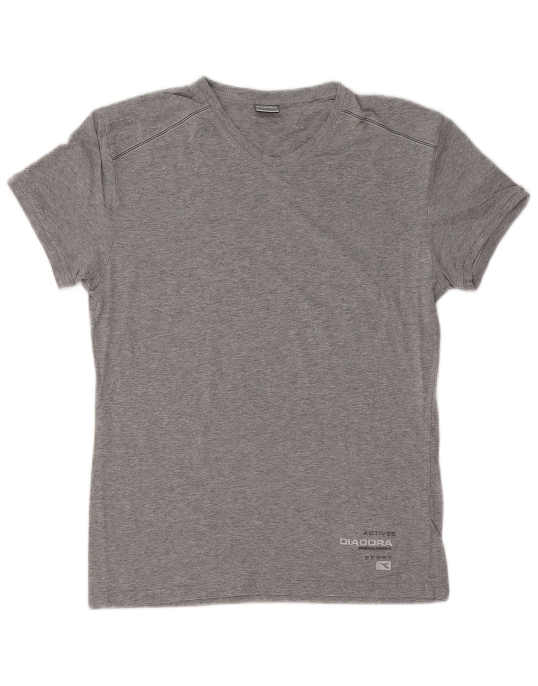 T-shirt męski Diadora, mały, szary, bawełniany