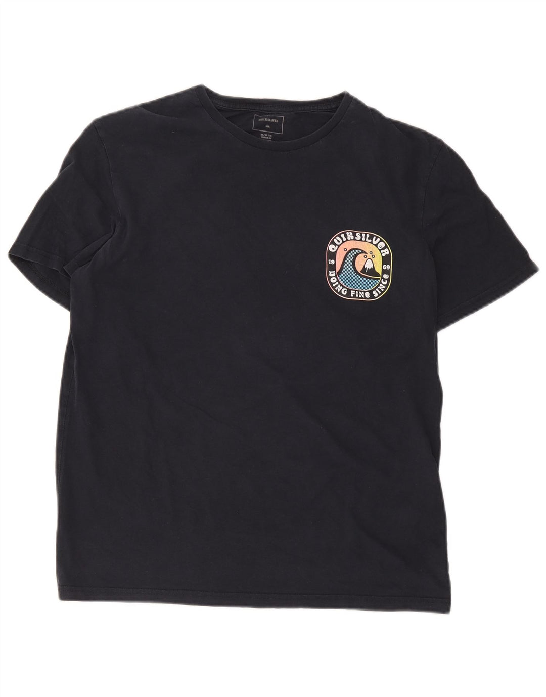 Męska koszulka z grafiką Quiksilver, średnia, granatowa bawełna
