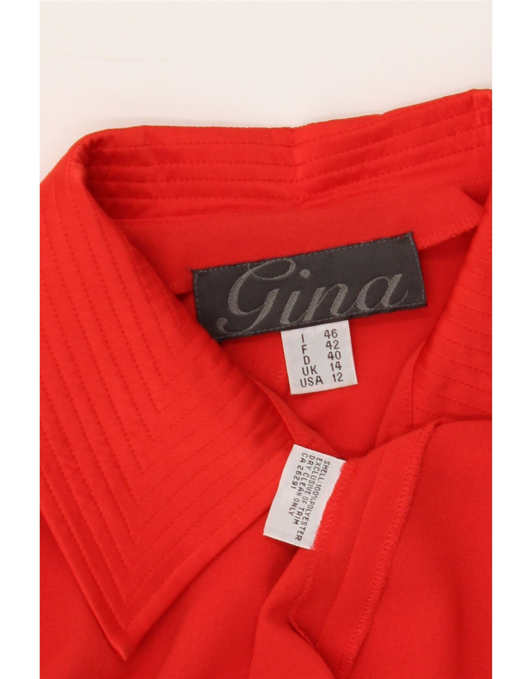 VINTAGE Womens Longline Cardigan Top UK 14 Large Red Polyester Vintage Vintage and Second-Hand Vintage from Messina Hembry 