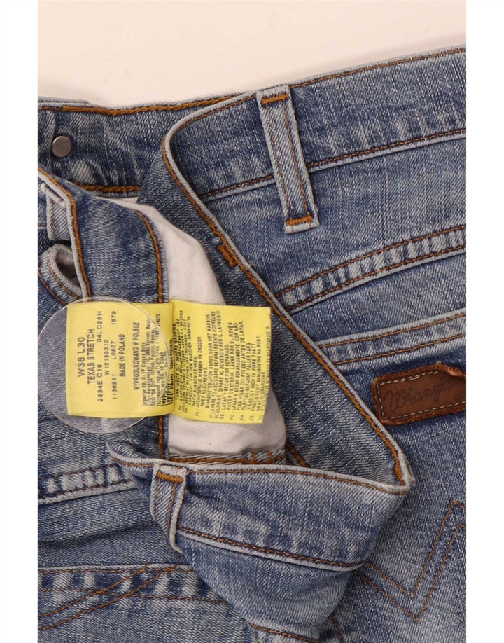 Męskie jeansy Wrangler Texas Stretch Straight W36 L30 Niebieskie bawełniane