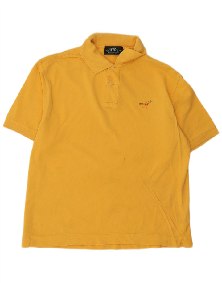 Męska koszulka polo HENRY COTTONS, duża, żółta, bawełniana