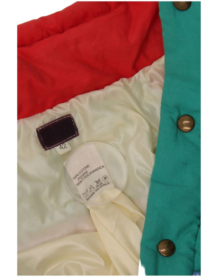 Damska ocieplana kurtka z kapturem w stylu vintage IT 42 Średni wielobarwny blok kolorów