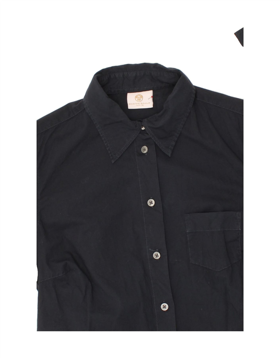 NORTH SAILS Womens Shirt UK 12 Medium Navy Blue Cotton Vintage North Sails and Second-Hand North Sails from Messina Hembry 