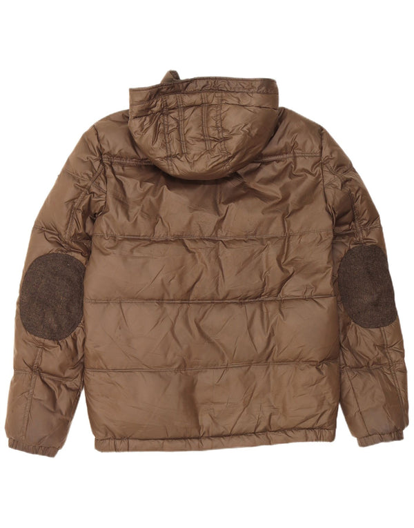 Męska ocieplana kurtka z kapturem Guess UK 34 XS, brązowa, poliester