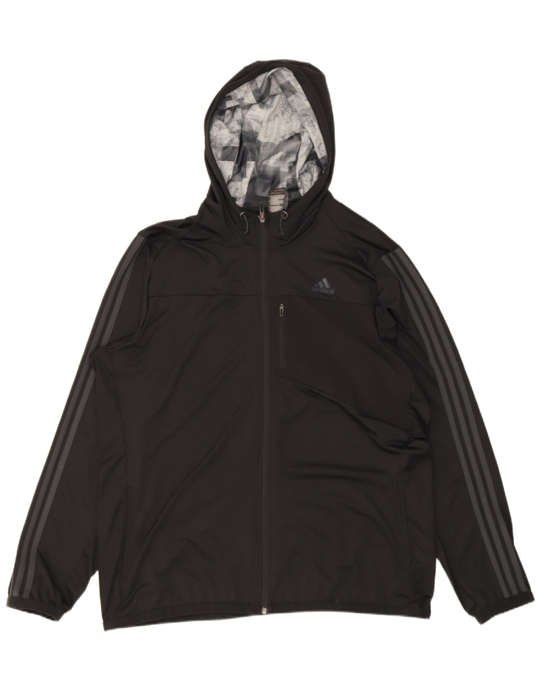 Adidas Męska bluza dresowa z kapturem Climacool, duża czarna, poliestrowa
