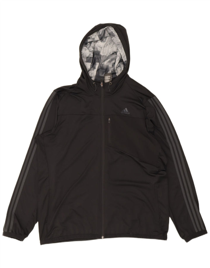 Adidas Męska bluza dresowa z kapturem Climacool, duża czarna, poliestrowa