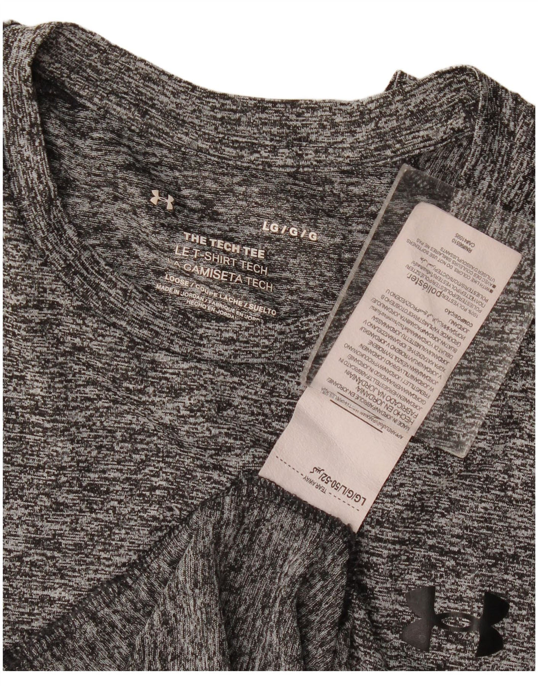 Męski T-shirt Under Armour, duży, szary, nakrapiany poliester