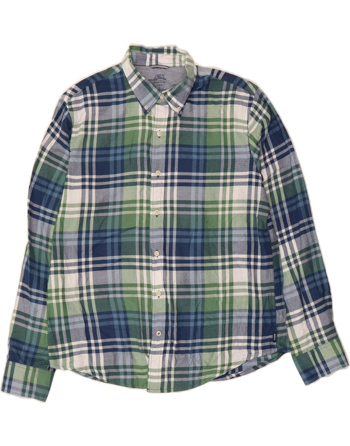 IZOD Mens Shirt Large Blue Check Polyester Vintage Izod and Second-Hand Izod from Messina Hembry 