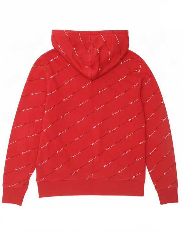 Damski sweter z kapturem Champion Graphic UK 16, duży, czerwony, bawełniany