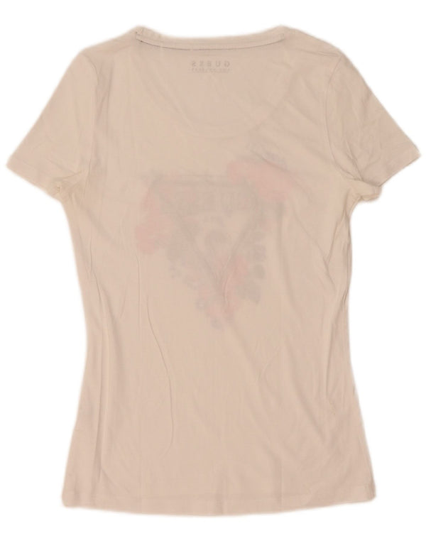 Damska koszulka graficzna Guess Top UK 12 Medium White