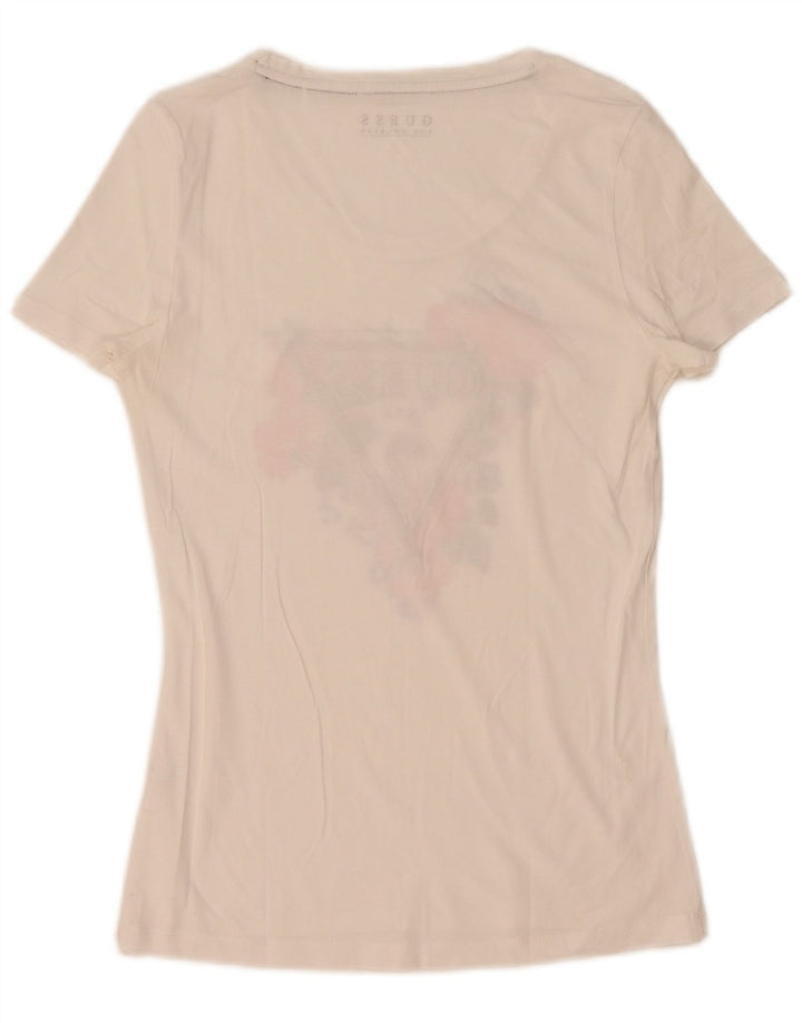 Damska koszulka graficzna Guess Top UK 12 Medium White