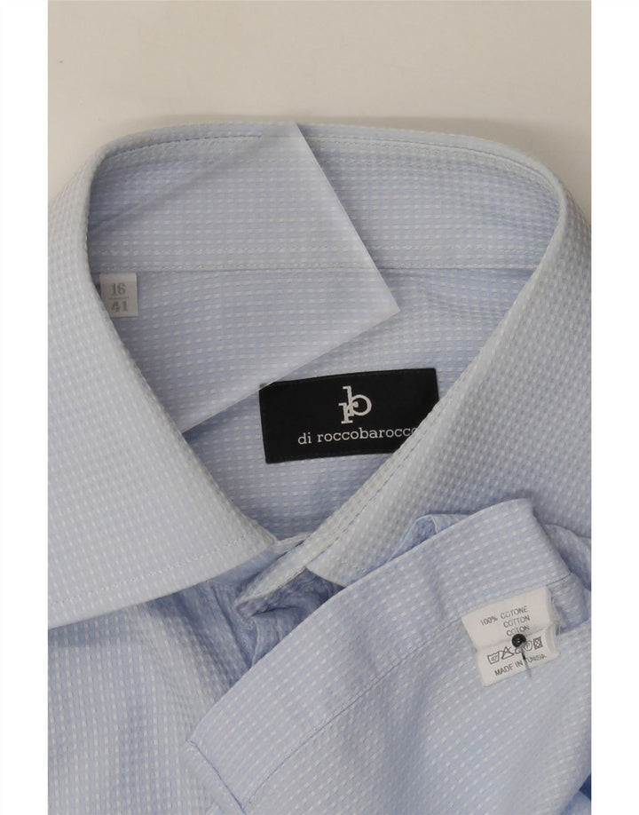 Koszula męska Roccobarocco rozmiar 41 16, duża, niebieska bawełna w cętki