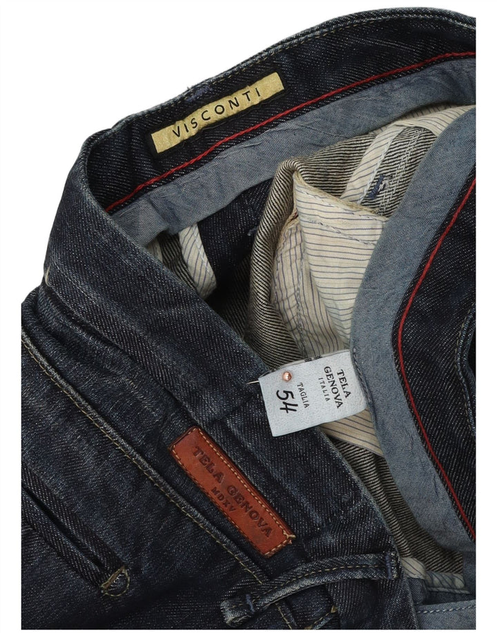 VISCONTI Męskie proste dżinsy IT 54 2XL W38 L32 Niebieskie bawełniane
