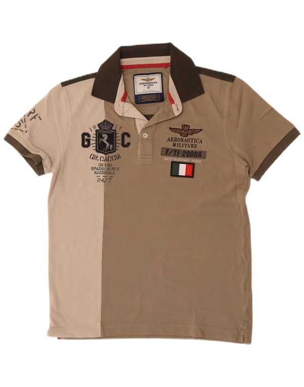 Męska koszulka polo do rugby Aeronautica Militare z grafiką, w kolorze średnio khaki