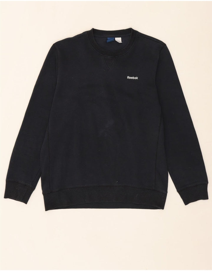 FILA Mens Sweatshirt Jumper Medium Navy Blue Cotton Vintage Fila and Second-Hand Fila from Messina Hembry 