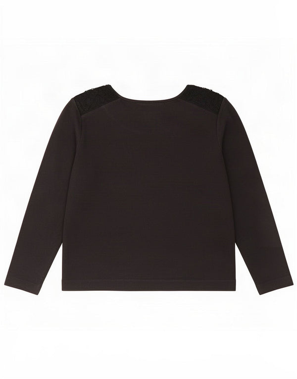 Massimo Dutti Top damski z długim rękawem UK 14 Medium Black