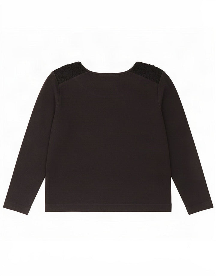Massimo Dutti Top damski z długim rękawem UK 14 Medium Black