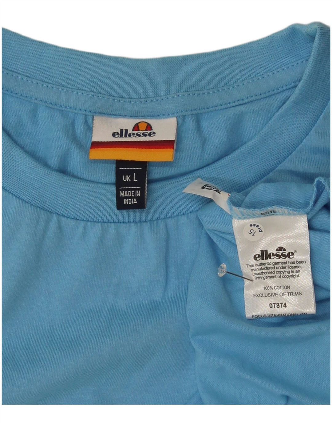 Męski T-shirt z grafiką Ellesse, duży, niebieski, bawełniany