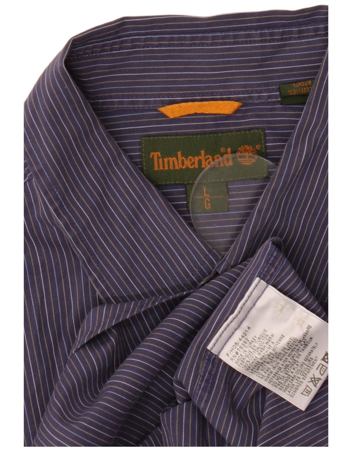 Koszula męska Timberland, duża, bawełniana w granatowe prążki