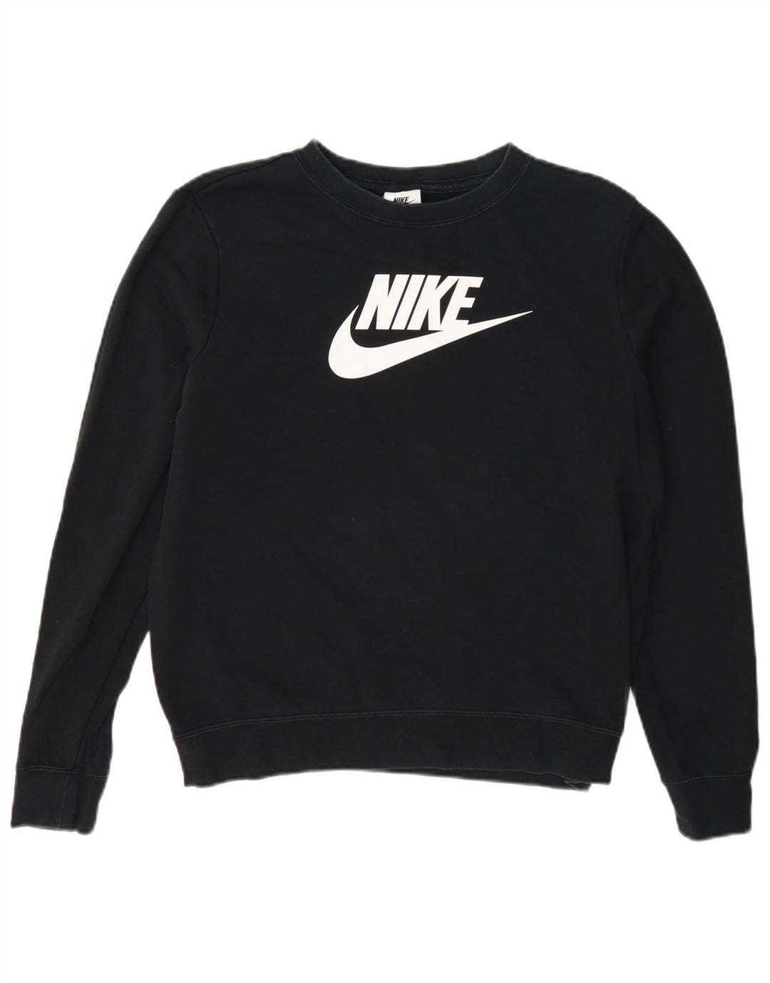 Damska bluza dresowa Nike z grafiką oversize, UK 10, mała, czarna, bawełniana
