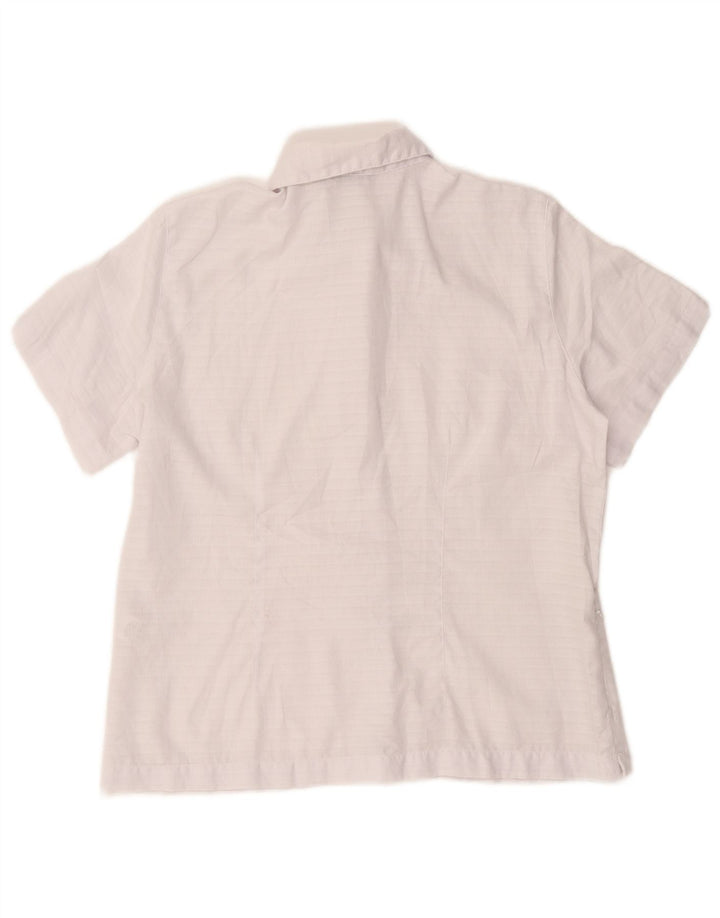 Damska bluzka koszulowa z krótkim rękawem Rohan UK 14, średni, biały poliester w kratkę