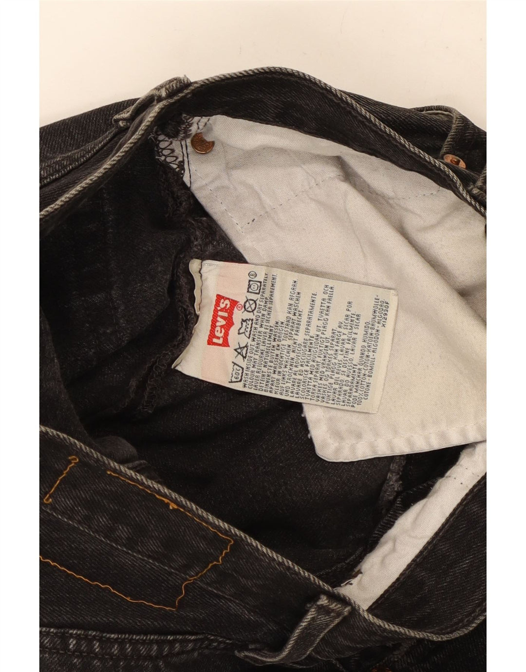 Damskie proste dżinsy Levi's W28 L28 Czarna bawełna